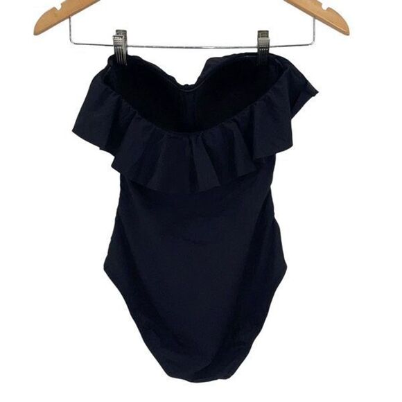 Bleu Rod Beattie Womens Ruffle Bandeau Wave Runner One-Piece Swimsuit Black Sz 4 - Picture 4 of 10